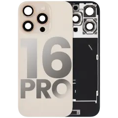 Back Glass W/ Mag Safe Magnet & Nfc & Flashlight Flex For I Phone 16 Pro (Used Oem Pull: Grade B) (Desert Titanium)