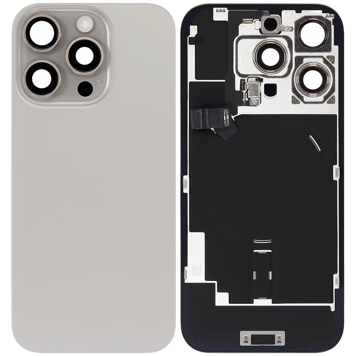 Back Glass W/ Mag Safe Magnet & Nfc & Flashlight Flex For I Phone 16 Pro (Used Oem Pull: Grade B) (Natural Titanium)