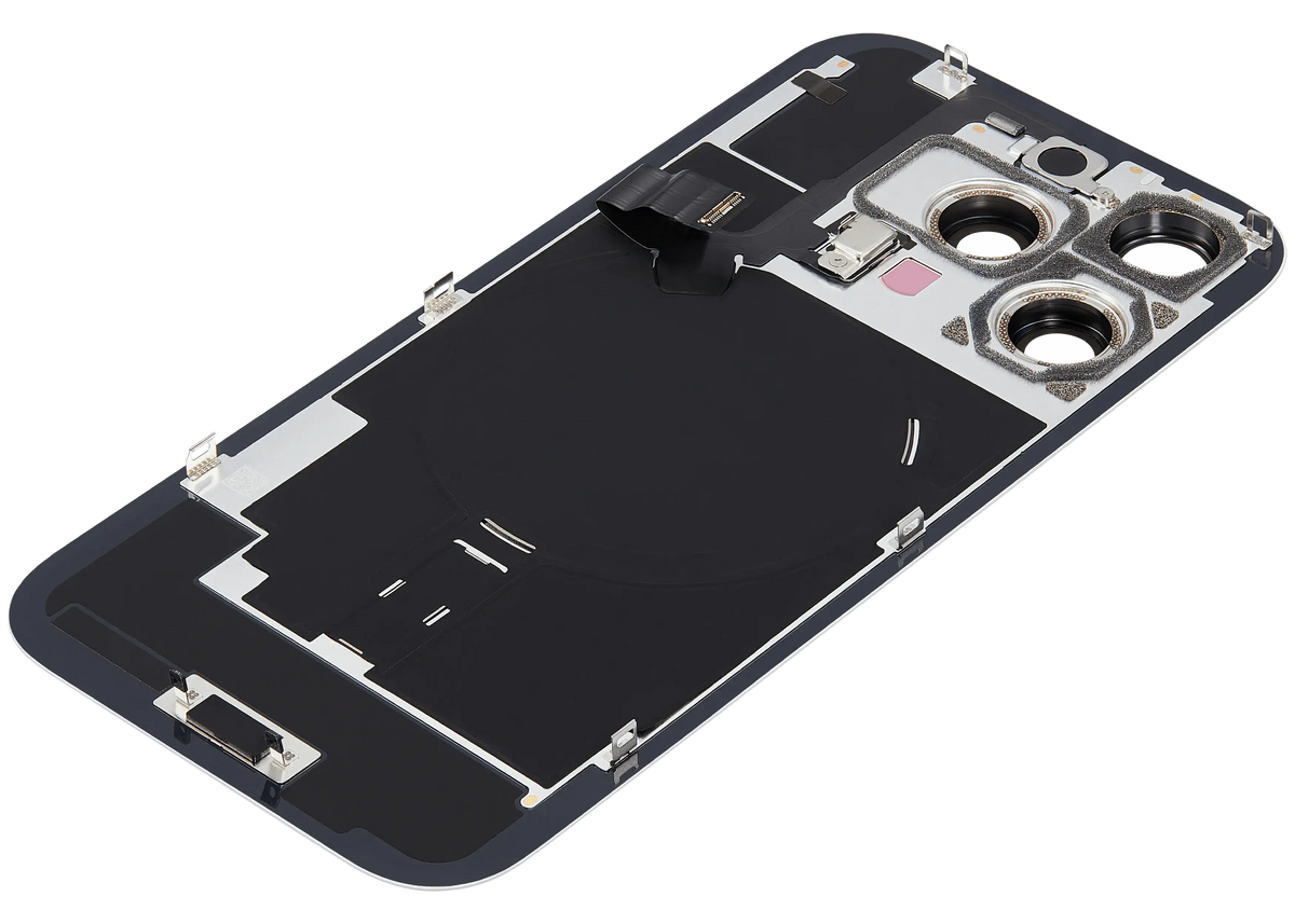 Back Glass W/ Mag Safe Magnet & Nfc & Flashlight Flex For I Phone 16 Pro (Used Oem Pull: Grade B) (White Titanium)