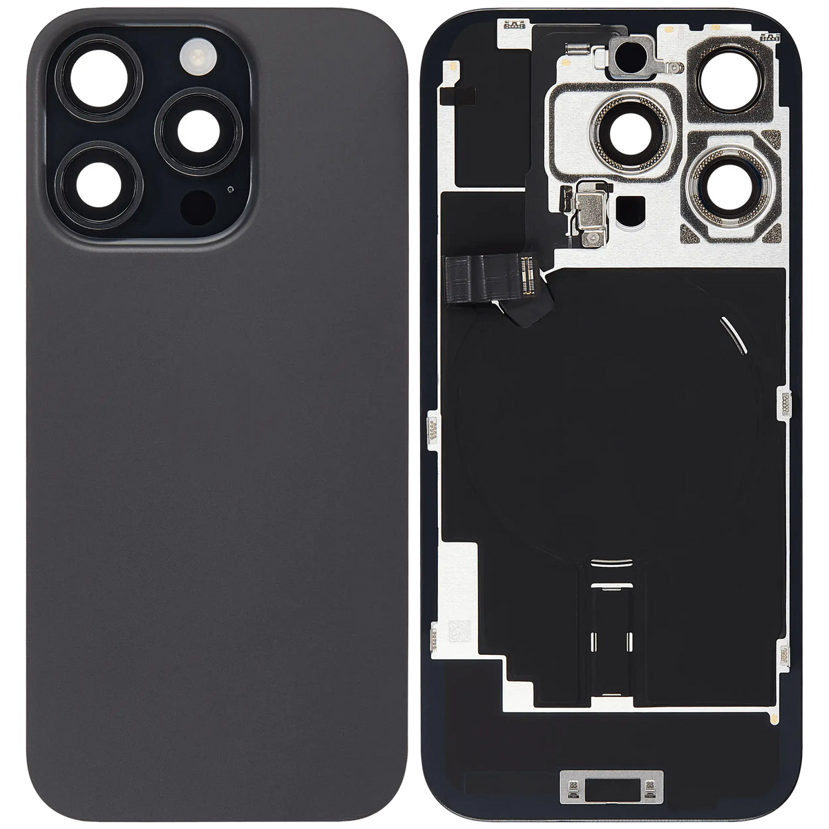 Back Glass W/ Mag Safe Magnet & Nfc & Flashlight Flex For I Phone 16 Pro (Used Oem Pull: Grade C) (Black Titanium)