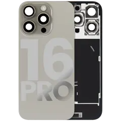 Back Glass W/ Mag Safe Magnet & Nfc & Flashlight Flex For I Phone 16 Pro (Used Oem Pull: Grade C) (Natural Titanium)