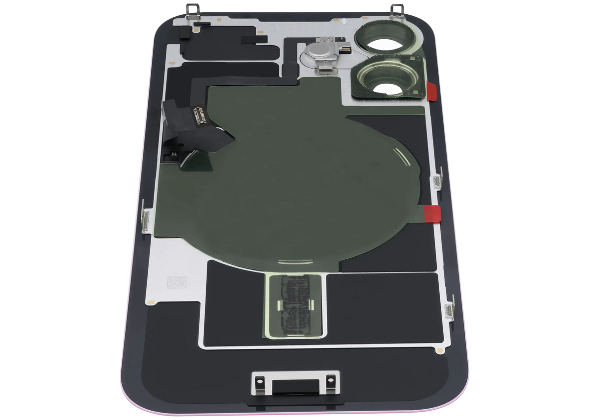 Back Glass W/ Mag Safe Magnet & Nfc & Flashlight Flex For I Phone 16 (Service Pack) (Pink)