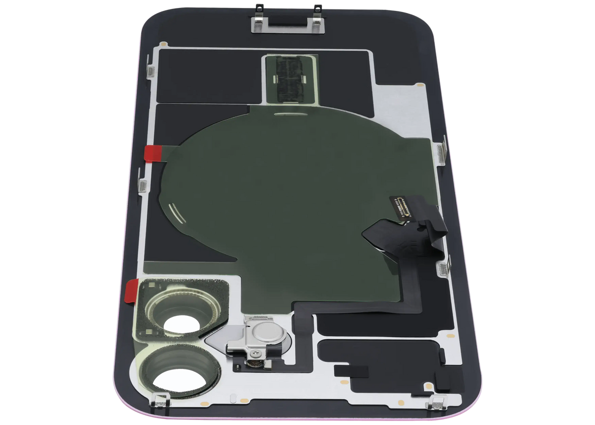 Back Glass W/ Mag Safe Magnet & Nfc & Flashlight Flex For I Phone 16 (Service Pack) (Pink)