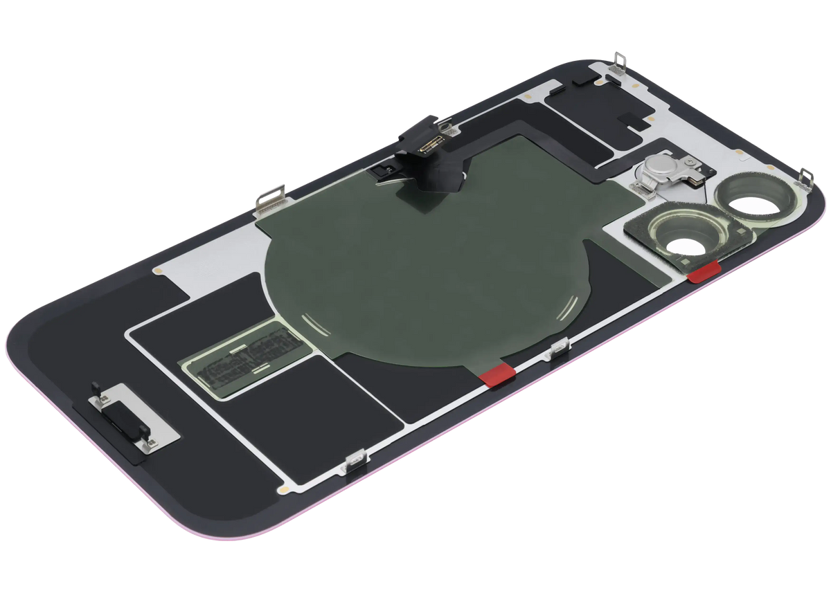Back Glass W/ Mag Safe Magnet & Nfc & Flashlight Flex For I Phone 16 (Service Pack) (Pink)