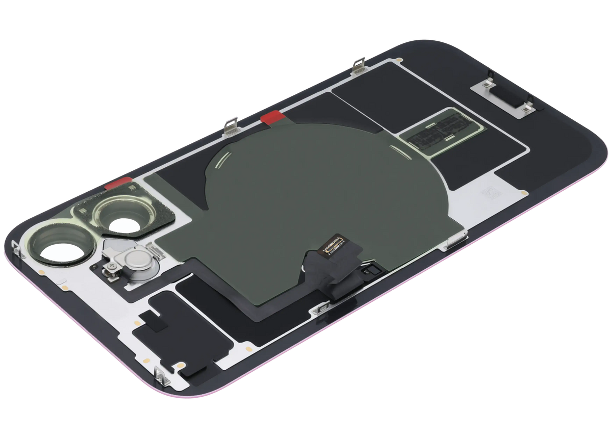 Back Glass W/ Mag Safe Magnet & Nfc & Flashlight Flex For I Phone 16 (Service Pack) (Pink)