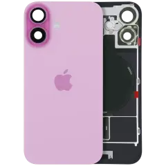 Back Glass W/ Mag Safe Magnet & Nfc & Flashlight Flex For I Phone 16 (Service Pack) (Pink)