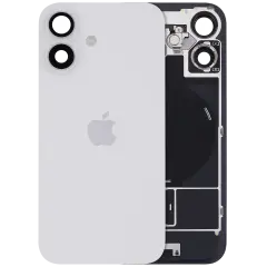 Back Glass W/ Mag Safe Magnet & Nfc & Flashlight Flex For I Phone 16 (Uk / Eu Version) (Genuine Oem) (White)
