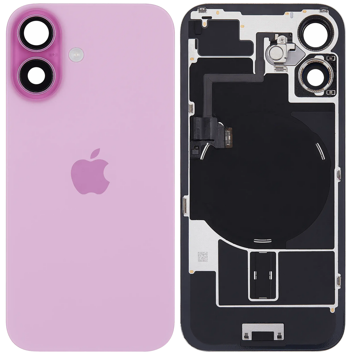 Back Glass W/ Mag Safe Magnet & Nfc & Flashlight Flex For I Phone 16 (Used Oem Pull: Grade A) (Pink)