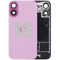 Back Glass W/ Mag Safe Magnet & Nfc & Flashlight Flex For I Phone 16 (Used Oem Pull: Grade A) (Pink)