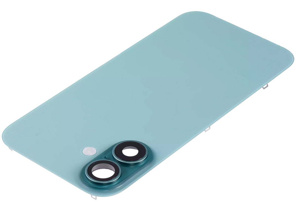 Back Glass W/ Mag Safe Magnet & Nfc & Flashlight Flex For I Phone 16 (Used Oem Pull: Grade A) (Teal)