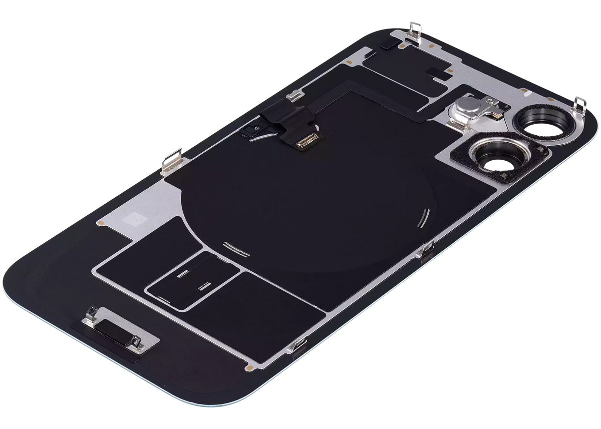 Back Glass W/ Mag Safe Magnet & Nfc & Flashlight Flex For I Phone 16 (Used Oem Pull: Grade A) (Teal)
