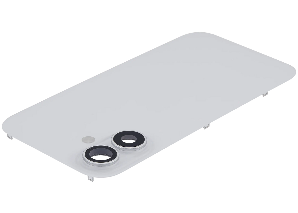 Back Glass W/ Mag Safe Magnet & Nfc & Flashlight Flex For I Phone 16 (Used Oem Pull: Grade A) (White)
