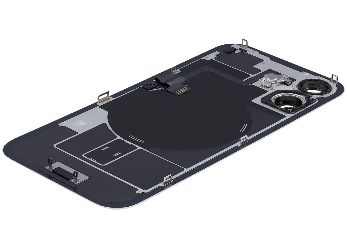 Back Glass W/ Mag Safe Magnet & Nfc & Flashlight Flex For I Phone 16 (Used Oem Pull: Grade A) (White)