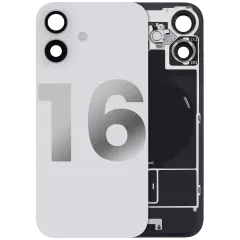 Back Glass W/ Mag Safe Magnet & Nfc & Flashlight Flex For I Phone 16 (Used Oem Pull: Grade A) (White)