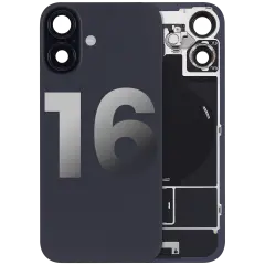 Back Glass W/ Mag Safe Magnet & Nfc & Flashlight Flex For I Phone 16 (Used Oem Pull: Grade B) (Black)