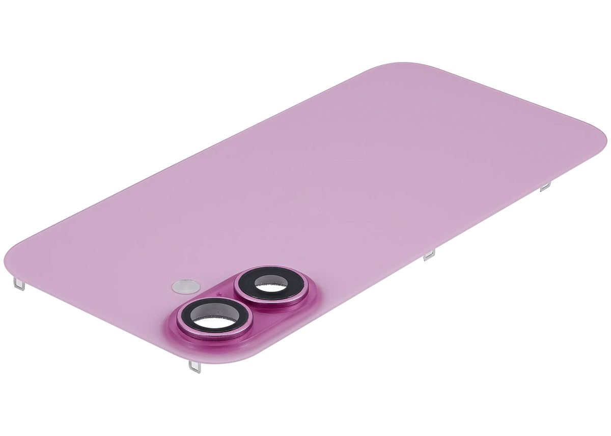 Back Glass W/ Mag Safe Magnet & Nfc & Flashlight Flex For I Phone 16 (Used Oem Pull: Grade B) (Pink)