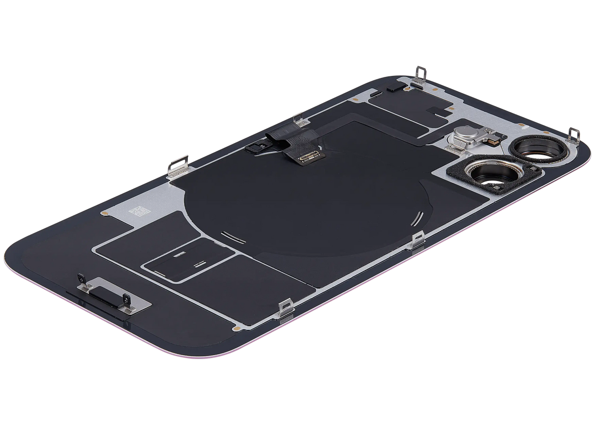 Back Glass W/ Mag Safe Magnet & Nfc & Flashlight Flex For I Phone 16 (Used Oem Pull: Grade B) (Pink)