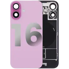 Back Glass W/ Mag Safe Magnet & Nfc & Flashlight Flex For I Phone 16 (Used Oem Pull: Grade B) (Pink)