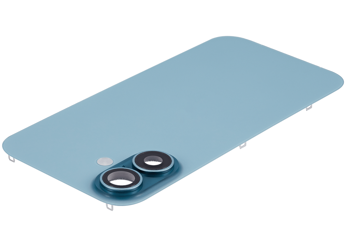 Back Glass W/ Mag Safe Magnet & Nfc & Flashlight Flex For I Phone 16 (Used Oem Pull: Grade B) (Teal)