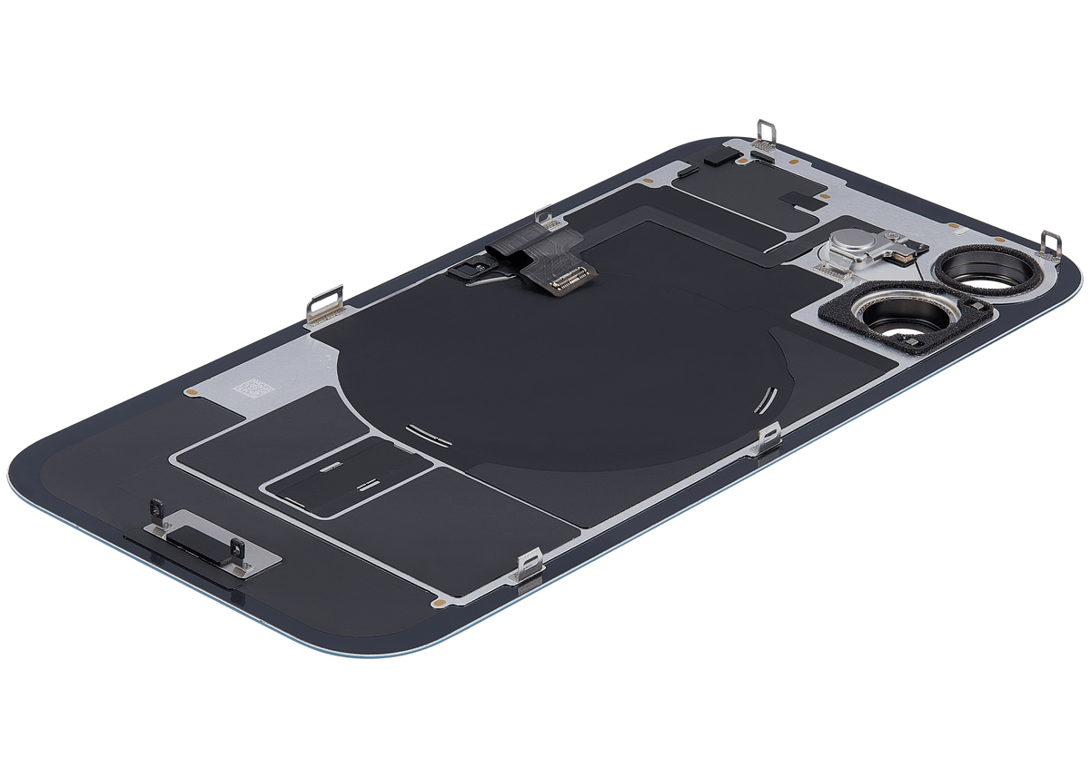 Back Glass W/ Mag Safe Magnet & Nfc & Flashlight Flex For I Phone 16 (Used Oem Pull: Grade B) (Teal)