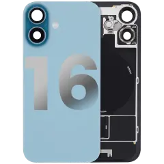 Back Glass W/ Mag Safe Magnet & Nfc & Flashlight Flex For I Phone 16 (Used Oem Pull: Grade B) (Teal)