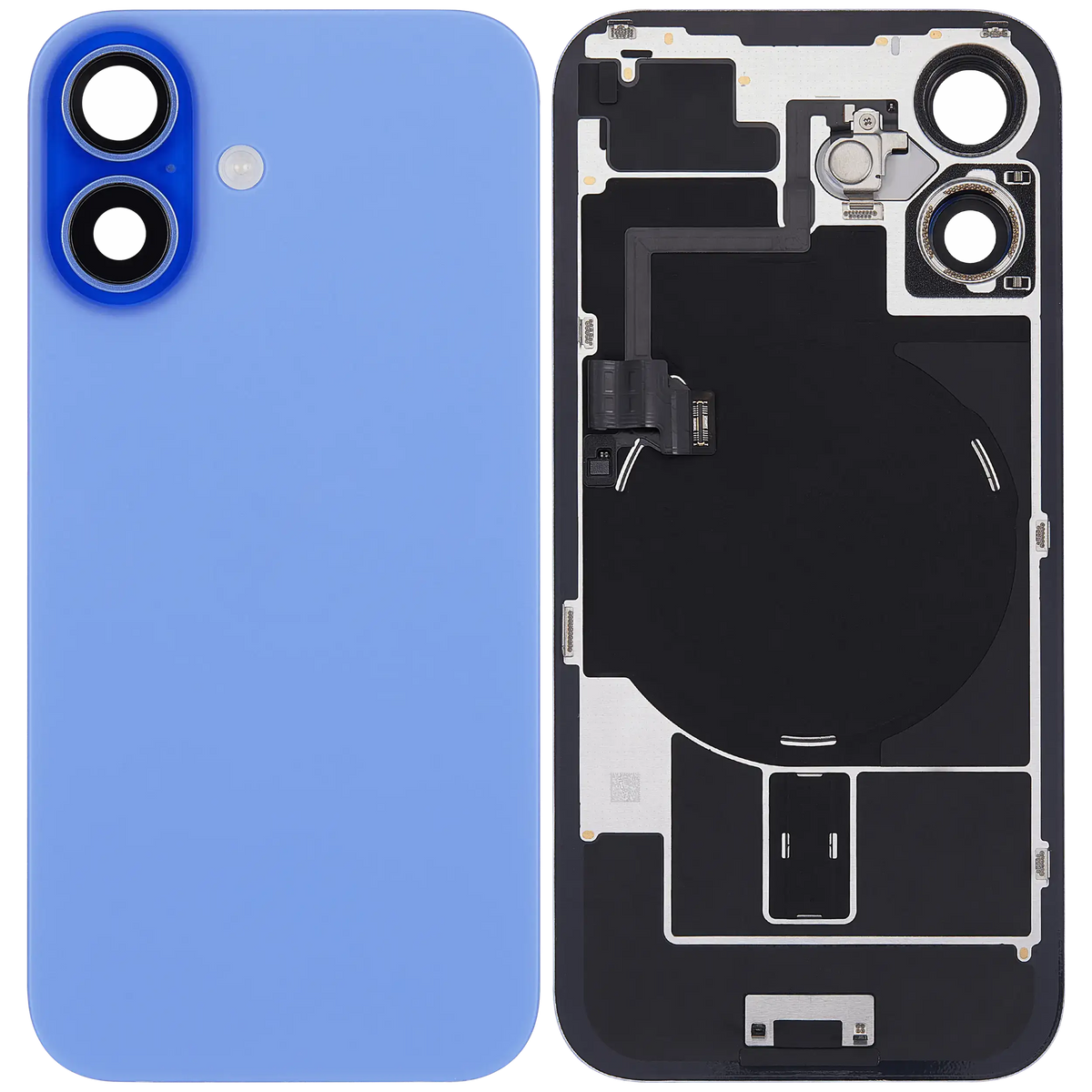 Back Glass W/ Mag Safe Magnet & Nfc & Flashlight Flex For I Phone 16 (Used Oem Pull: Grade B) (Ultramarine)