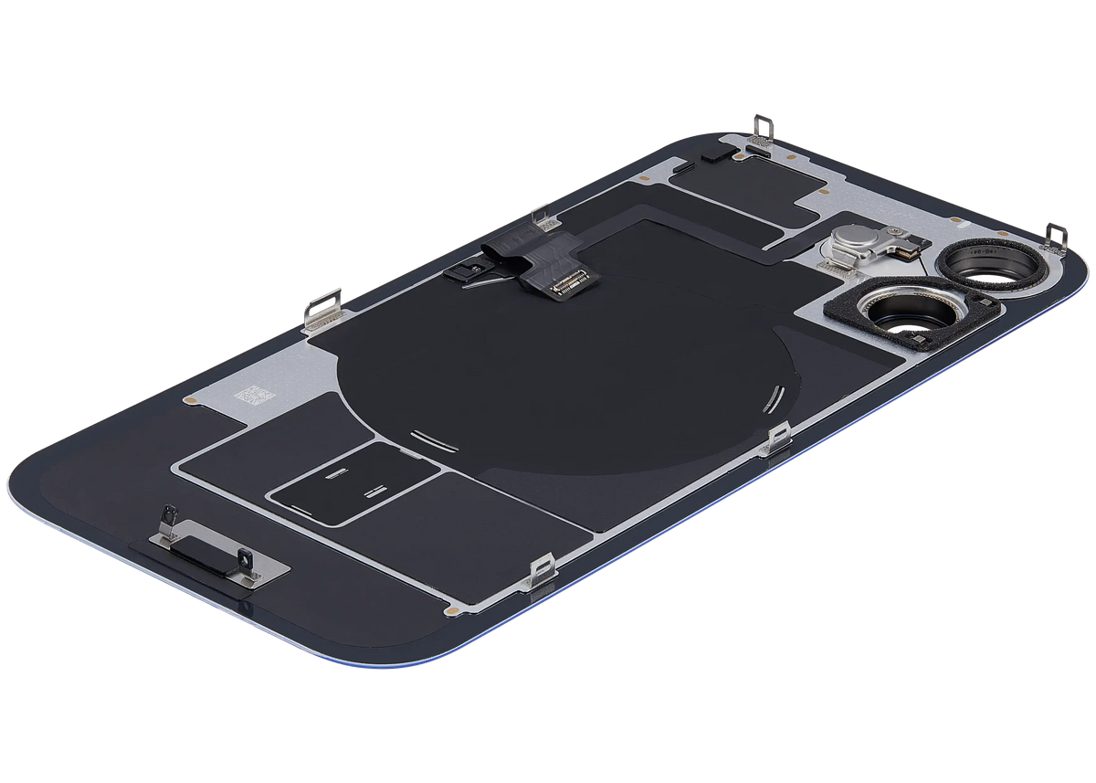 Back Glass W/ Mag Safe Magnet & Nfc & Flashlight Flex For I Phone 16 (Used Oem Pull: Grade B) (Ultramarine)