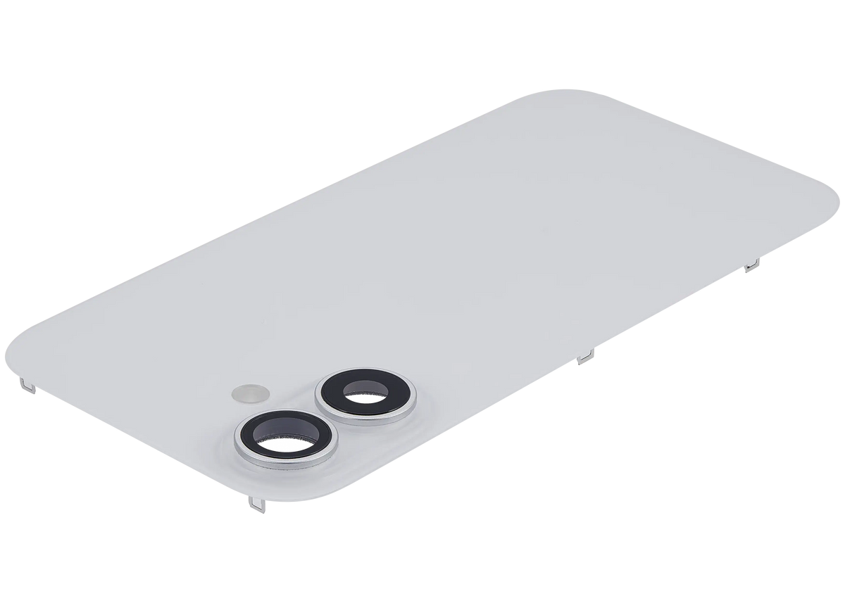 Back Glass W/ Mag Safe Magnet & Nfc & Flashlight Flex For I Phone 16 (Used Oem Pull: Grade B) (White)