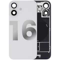Back Glass W/ Mag Safe Magnet & Nfc & Flashlight Flex For I Phone 16 (Used Oem Pull: Grade B) (White)