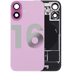 Back Glass W/ Mag Safe Magnet & Nfc & Flashlight Flex For I Phone 16 (Used Oem Pull: Grade C) (Pink)