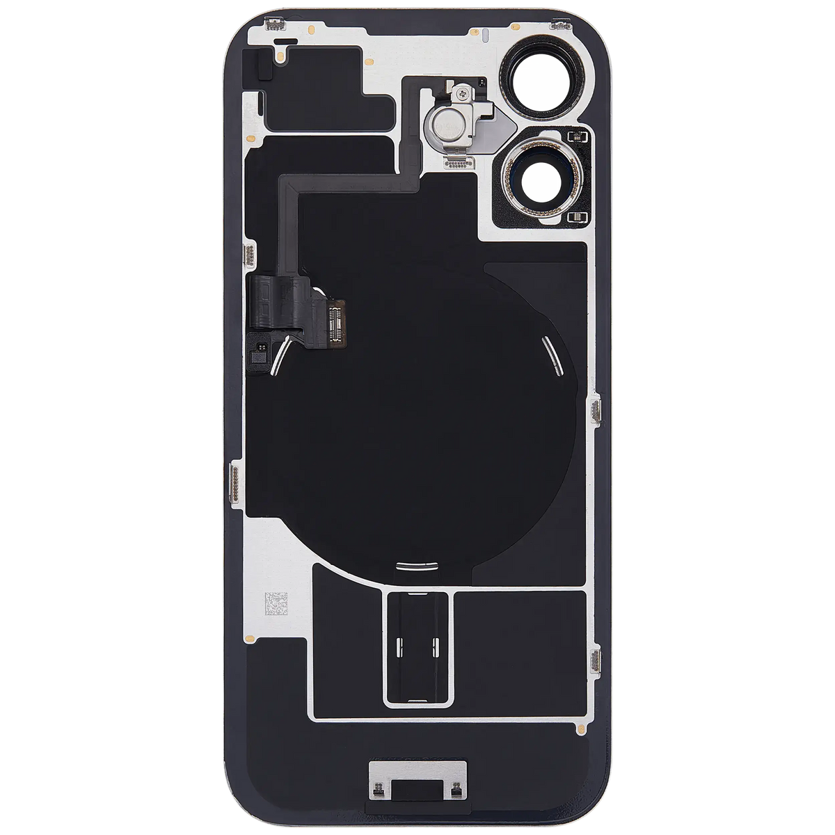 Back Glass W/ Mag Safe Magnet & Nfc & Flashlight Flex For I Phone 16 (Used Oem Pull: Grade C) (White)