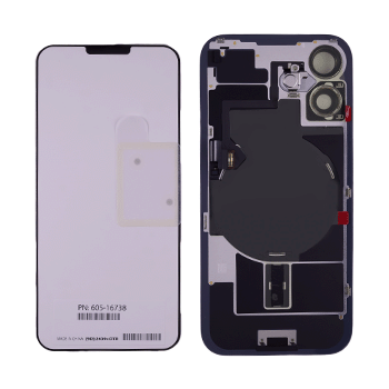 Back Glass With Mag Safe Magnet & Nfc & Flashlight Flex For I Phone 16 (Genuine Oem) (Uk / Eu Version) (Black)