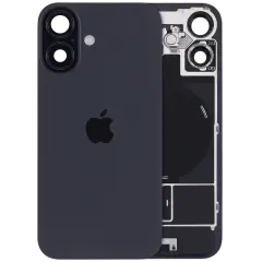 Back Glass With Mag Safe Magnet & Nfc & Flashlight Flex For I Phone 16 (Genuine Oem) (Uk / Eu Version) (Black)