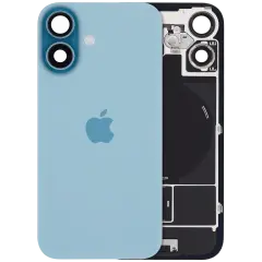 Back Glass With Mag Safe Magnet & Nfc & Flashlight Flex For I Phone 16 (Genuine Oem) (Uk / Eu Version) (Teal)