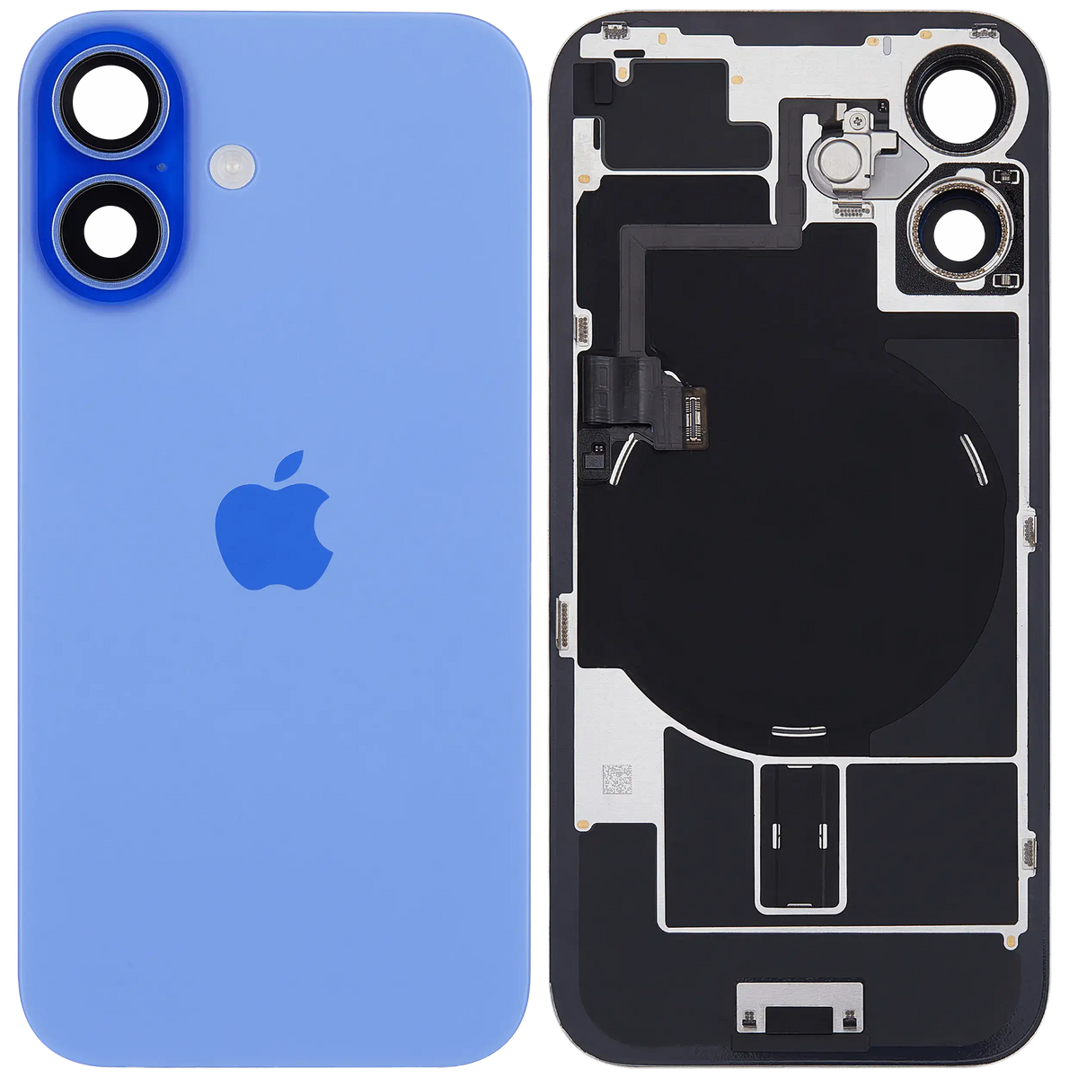 Back Glass With Mag Safe Magnet & Nfc & Flashlight Flex For I Phone 16 (Genuine Oem) (Uk / Eu Version) (Ultramarine)