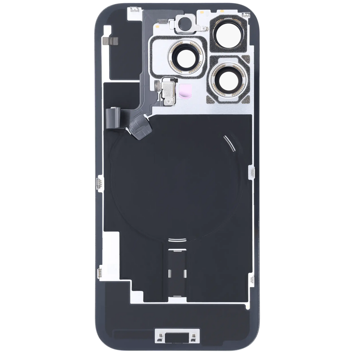 Back Glass With Mag Safe Magnet & Nfc & Flashlight Flex For I Phone 16 Pro (Genuine Oem) (Natural Titanium)