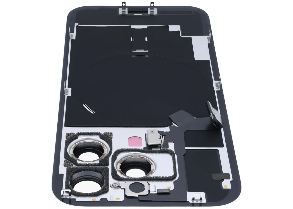 Back Glass With Mag Safe Magnet & Nfc & Flashlight Flex For I Phone 16 Pro (Genuine Oem) (White Titanium)