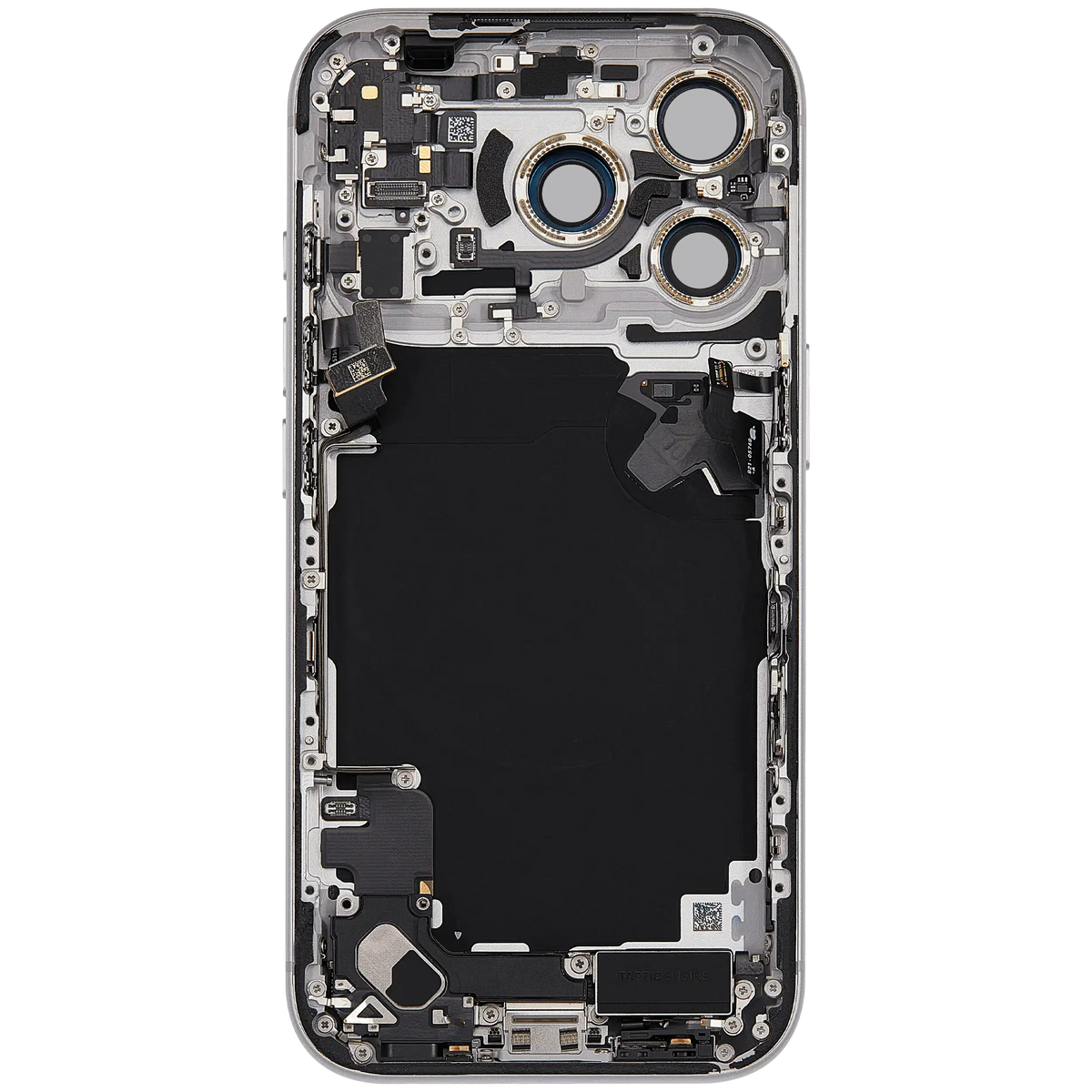 Back Housing W/ Charging Port Flex & Small Parts Compatible For I Phone 17 Pro (Eu / Global Version) (Used Oem Pull: Grade A) (Silver)