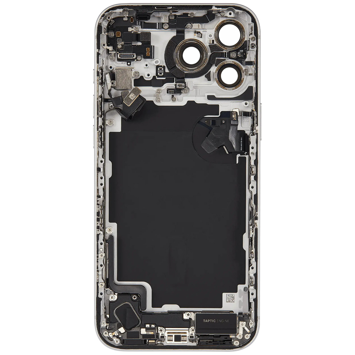 Back Housing W/ Charging Port Flex & Small Parts Compatible For I Phone 17 Pro Max (Us Version) (Used Oem Pull: Grade A) (Silver)