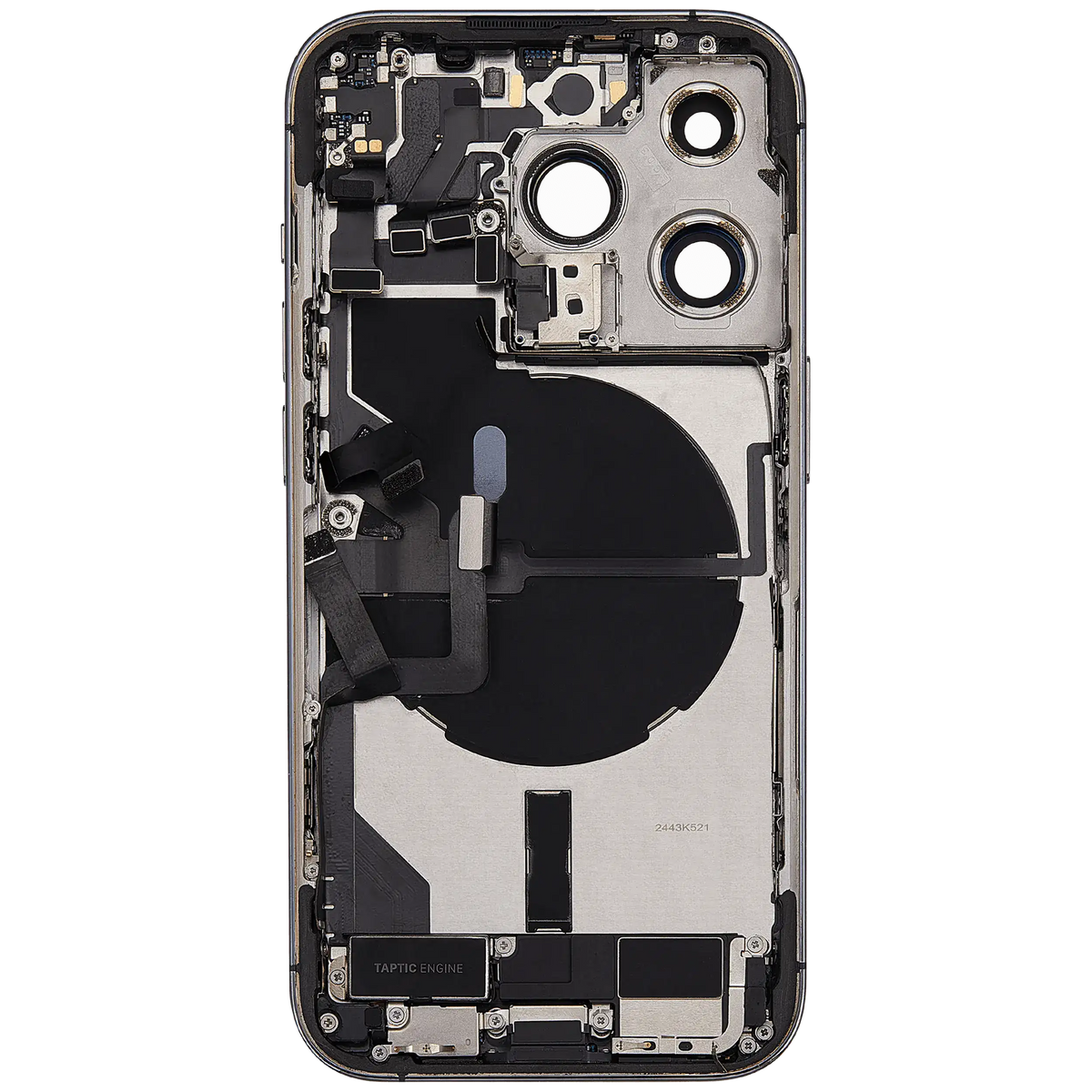 Back Housing W/ Charging Port Flex & Small Parts For I Phone 14 Pro (Us Version) (Used Oem Pull: Grade B) (Deep Purple)