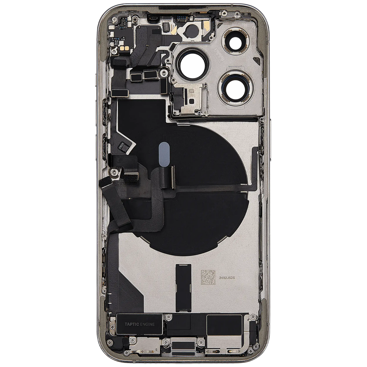 Back Housing W/ Charging Port Flex & Small Parts For I Phone 14 Pro (Us Version) (Used Oem Pull: Grade B) (Silver)