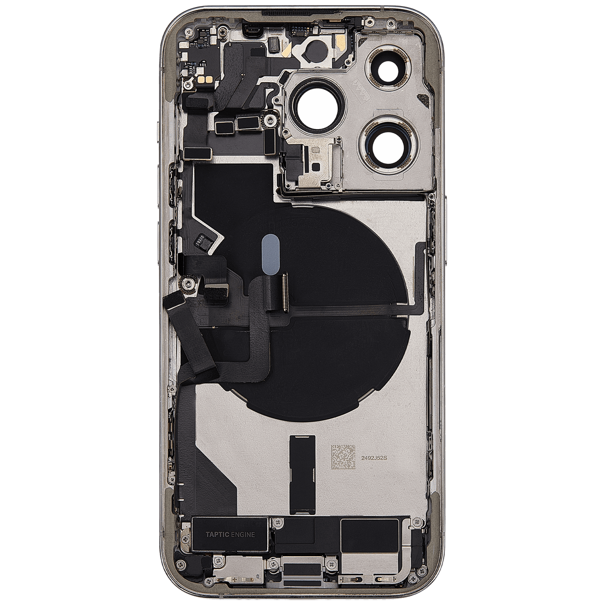 Back Housing W/ Charging Port Flex & Small Parts For I Phone 14 Pro (Us Version) (Used Oem Pull: Grade C) (Silver)