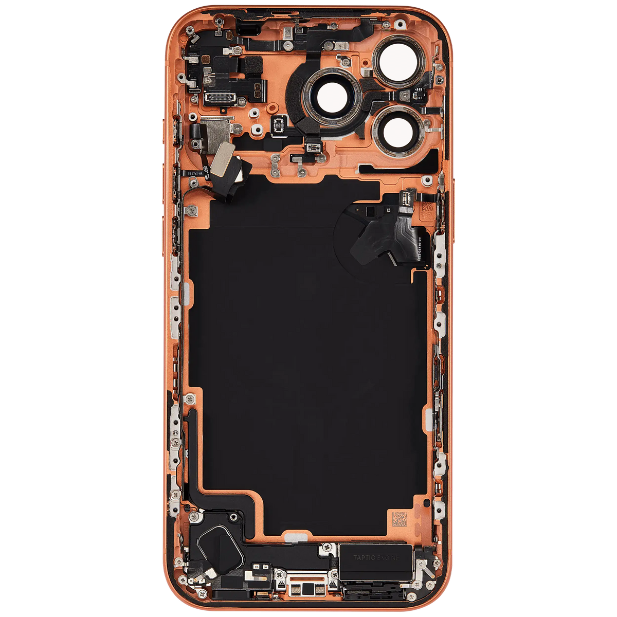Back Housing W/ Charging Port Flex & Small Parts For I Phone 17 Pro Max (Us Version) (Used Oem Pull: Grade C) (Cosmic Orange)