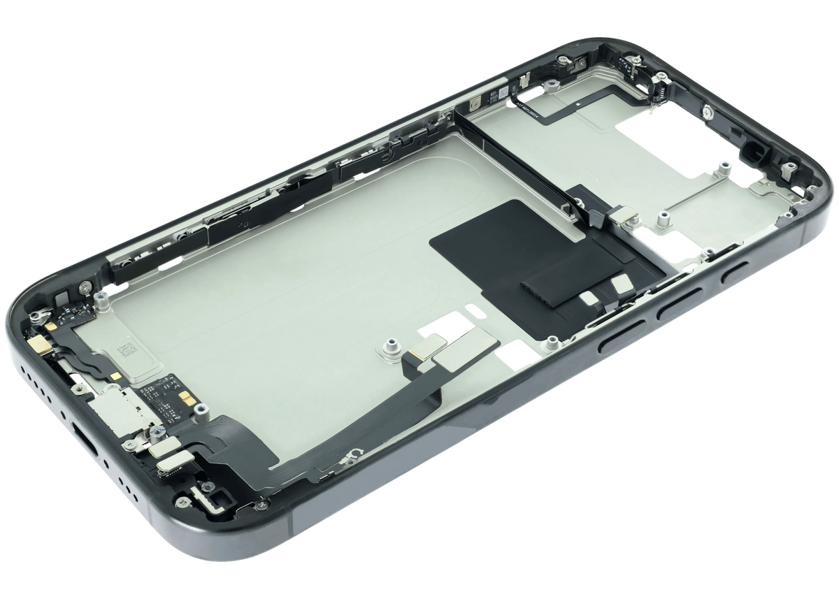 Back Housing With Battery, Charging Port Flex & Small Parts For I Phone 16 Pro (Genuine Oem) (Us Version) (Black Titanium)