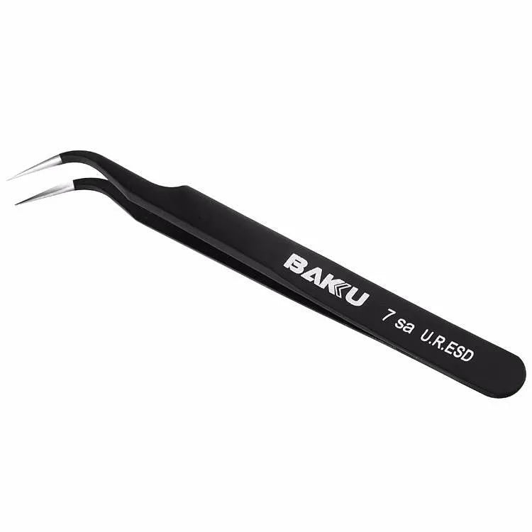 Baku BK-A8 7-SA ESD Bent Head Stainless Steel Tweezer Set