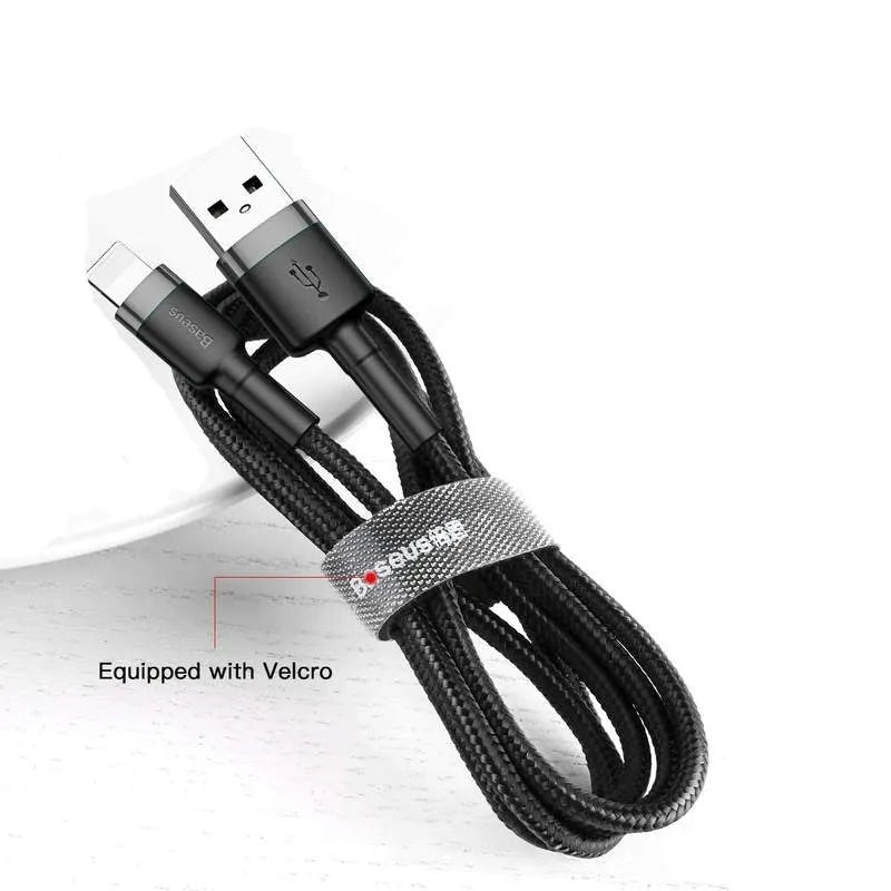 Baseus CALKLF-BV1 Cafule Nylon Braided Lightning Cable 2.4A Gold&Black 1M