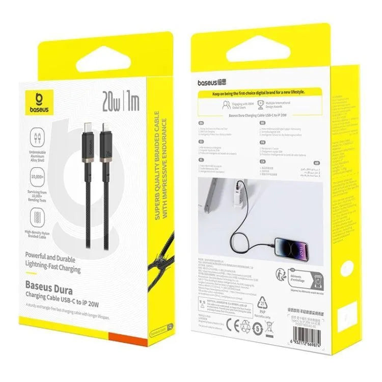 Baseus Dura Series Fast Charging Cable Type-C To iP 20W 1m Gold & Black