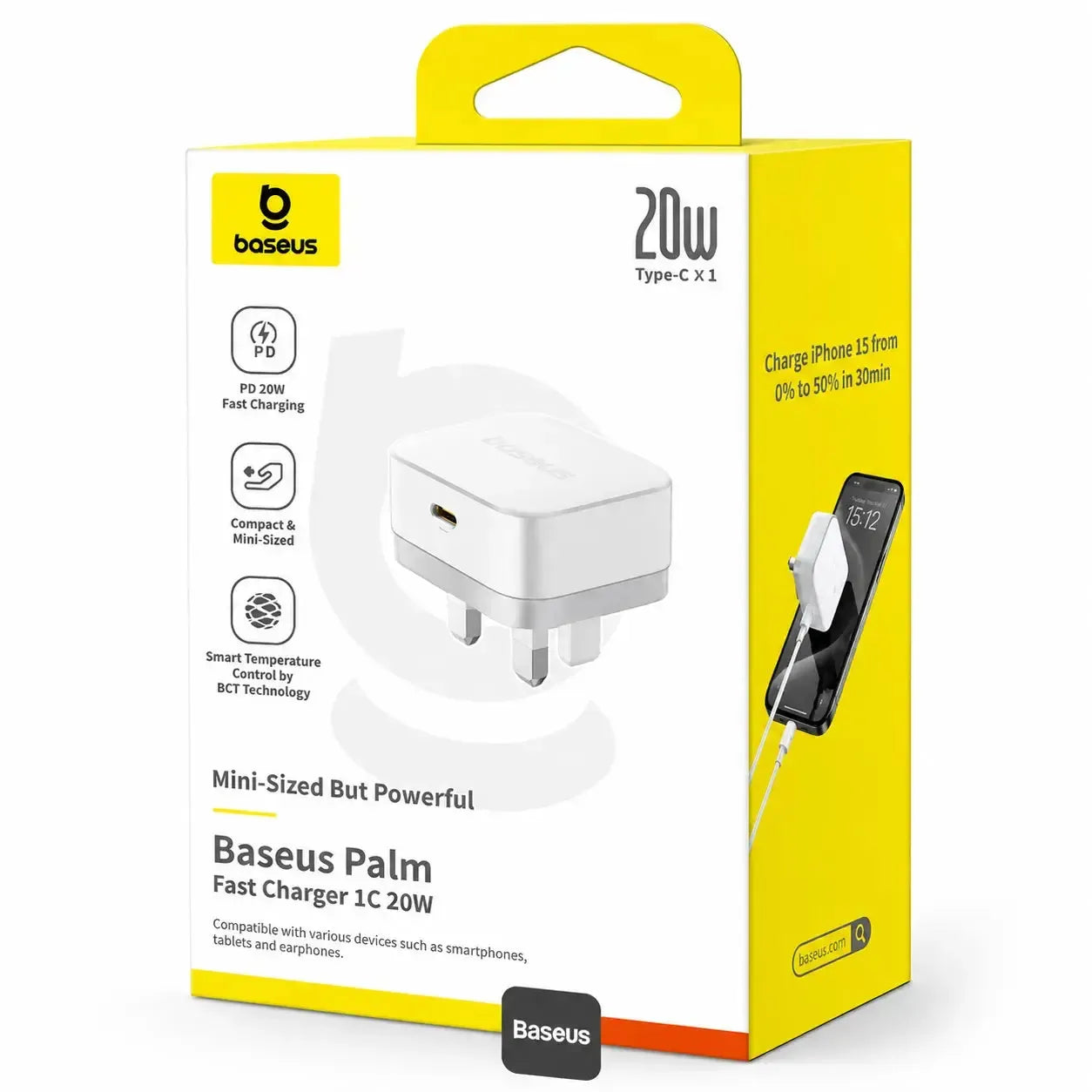 Baseus Palm 20W PD Type-C Ultra Fast Charger White
