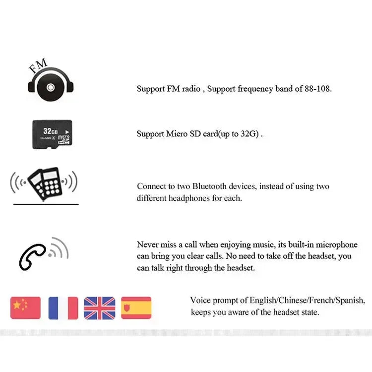 Bluedio T2 Turbine Wireless Bluetooth 4.1 Stereo Headphones Headset With Mic & Micro SD Card Slot & FM Radio White