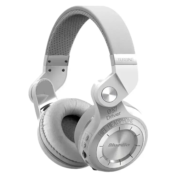 Bluedio T2 Turbine Wireless Bluetooth 4.1 Stereo Headphones Headset With Mic & Micro SD Card Slot & FM Radio White